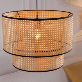 WIENER GEFLECHT barna műanyag függőlámpa 45cm kép