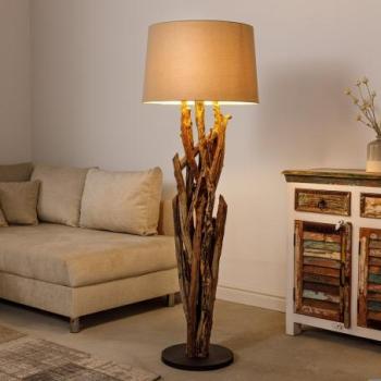 WILD NATURE barna fa állólámpa váz 150cm kép