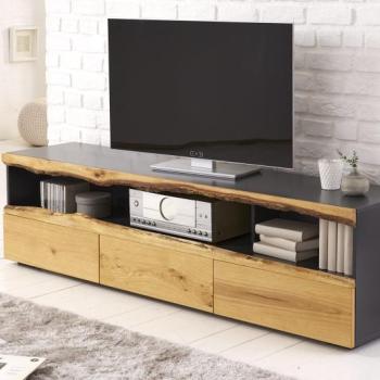 WILD OAK fekete és barna mdf TV szekrény 180cm kép