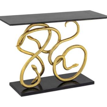 WILDLIFE SNAKE fekete márvány konzolasztal kép