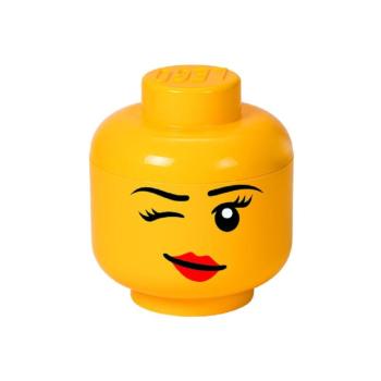 Winky sárga fejformájú tárolódoboz, ⌀ 16,3 cm - LEGO® kép