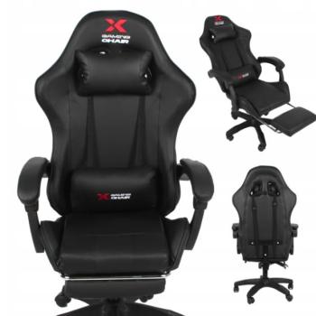 Xgaming játékszék lábtartóval - fekete kép