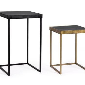 YAMIR arany és fekete szögletes lerakóasztal szett kép