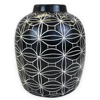 YEH LEH fekete kerámia váza kép