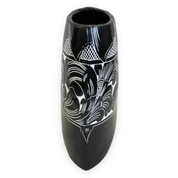 YEH LEH II fekete kerámia váza kép