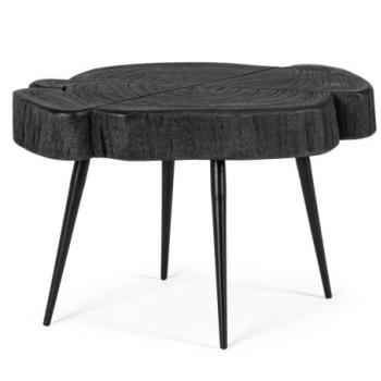 ZAKIA fekete akácfa dohányzóasztal 45cm kép