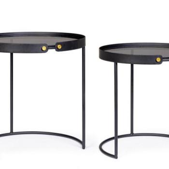 ZEINA fekete acél dohányzóasztal 48cm kép