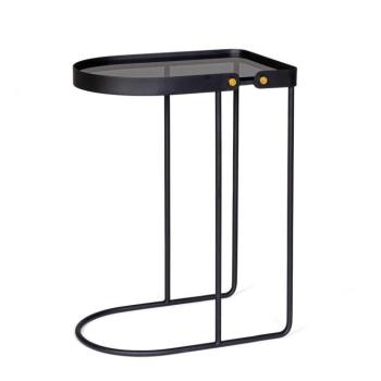 ZEINA II fekete acél dohányzóasztal 47cm kép