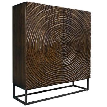 ZEN CIRCLE fekete-barna mangófa tálalószekrény 120cm kép