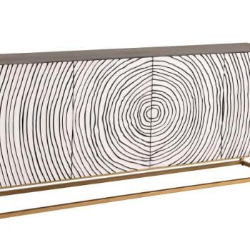ZEN CIRCLE fekete-fehér mangófa komód 180cm kép