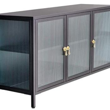 AMSTERDAM fekete üveg vitrin 105cm kép