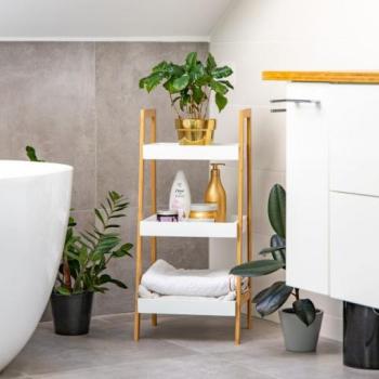 Bambusz könyvespolc 3 polcos kép