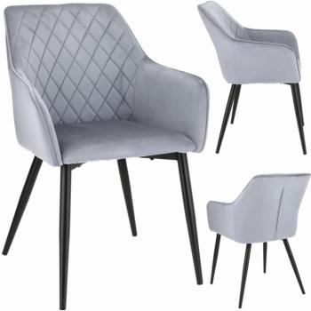 Bársony étkezőszék APIS szürke kép