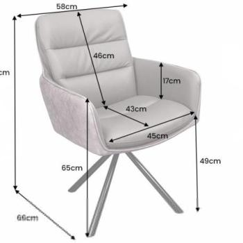 BIG GEORGE szürke bőr forgószék kép