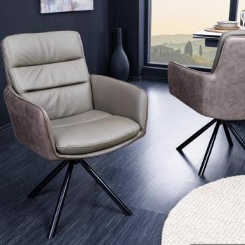 BIG GEORGE szürkésbarna mikroszálas-bőr szék kép