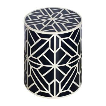 BONE INLAY fekete poligyanta és bivalycsont lerakóasztal kép