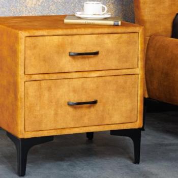 BOUTIQUE mustársárga bársony éjjeliszekrény 50cm kép