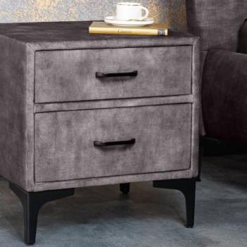 BOUTIQUE szürke bársony éjjeliszekrény 50cm kép