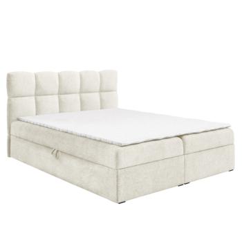 Boxspring ágy, 140x200, tejszínes, NEGRY kép