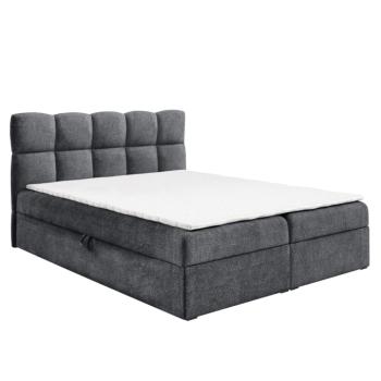 Boxspring ágy, 200x200, sötétszürke, NEGRY kép