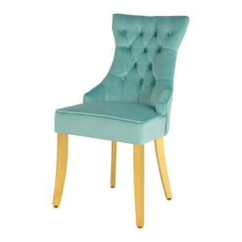 CASTLE kék bársony szék arany lábakkal kép