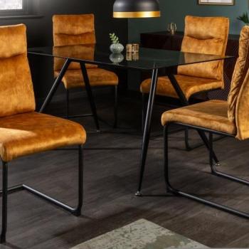 COMFORT mustársárga bársony szék kép