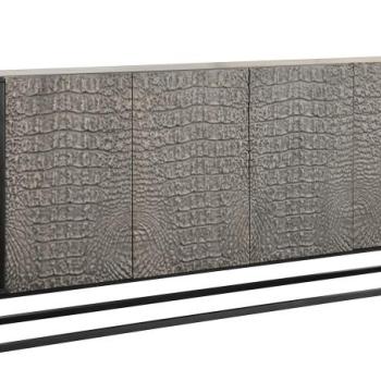 CROCO szürke-fekete mangófa tálalószekrény 3 ajtós kép