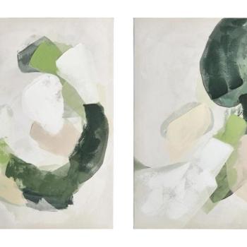 CROWN V zöld vászon festmény 2 részes kép