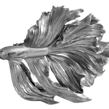 CROWNTAIL ezüst 3d hal dekoráció 35cm kép