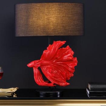 CROWNTAIL fekete-vörös márvány asztali lámpa 65cm kép