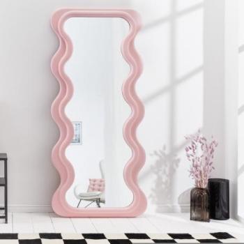 CURVY rózsaszín fali tükör 160cm kép