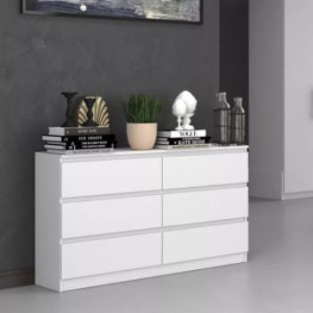 Drohmo M6 140 2X3 komód, 138x75x40 cm, fehér kép