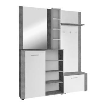 Előszobai készlet, fehér/ beton, FANDU kép