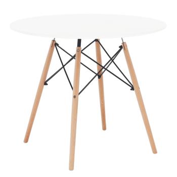Étkezőasztal,  fehér/bükk, átmérő 90 cm, GAMIN 2 NEW 90 kép