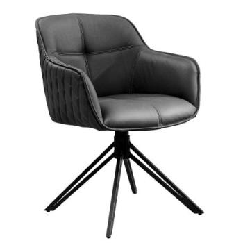 EUPHORIA fekete bőr forgószék kép