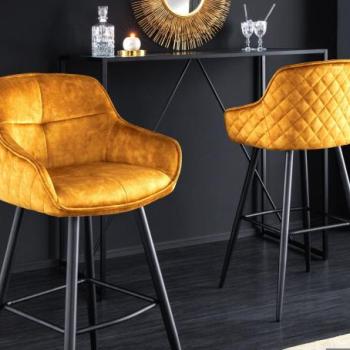 EUPHORIA mustársárga szövet bárszék kép