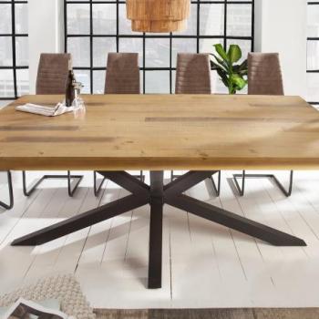 GALAXIE barna tömörfa étkezőasztal 200cm kép