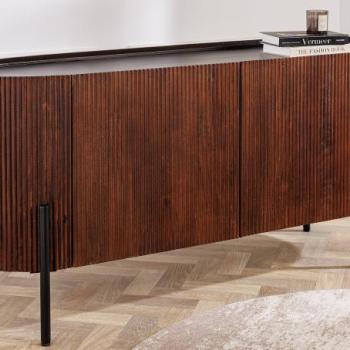 GATSBY barna tömörfa tálalószekrény 150cm kép