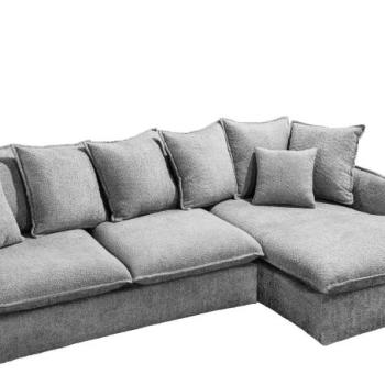 HEAVEN szürke bouclé sarokkanapé levehető huzattal kép