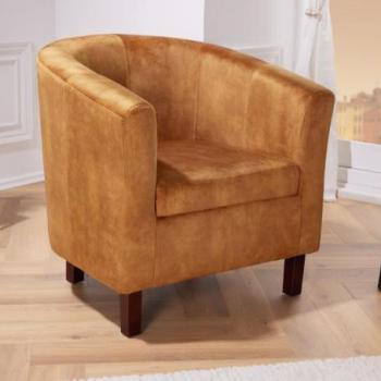 HEMINGWAY mustársárga bársony fotel kép