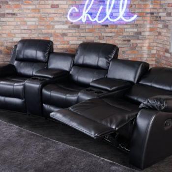 HOLLYWOOD 3 személyes fekete műbőr szék kép