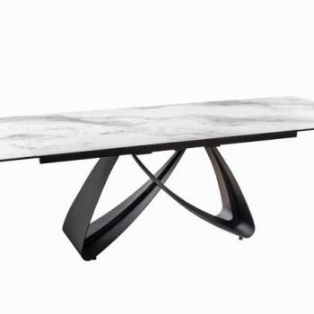 INFINITY fehér edzett üveg étkezőasztal 180-220-260cm kép