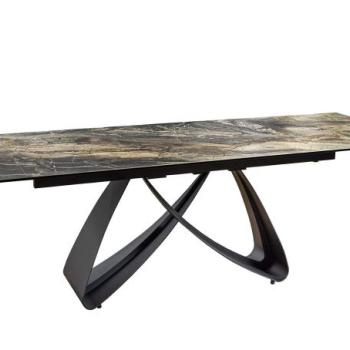 INFINITY taupe edzett üveg étkezőasztal 180-220-260cm kép