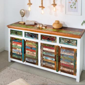 JAKARTA fehér tömörfa komód 160cm kép