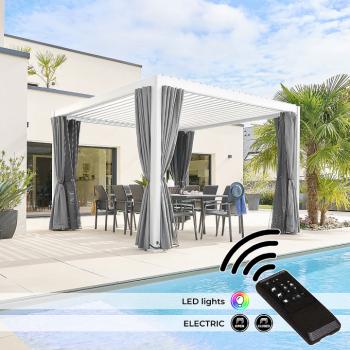 Kerti alumínium pavilon elektromos MEGAN 3,6x3,6 m (fehér) kép