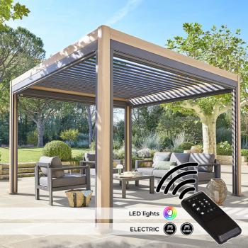 Kerti alumínium pavilon elektromos MEGAN 4x3 m (fahatású) kép