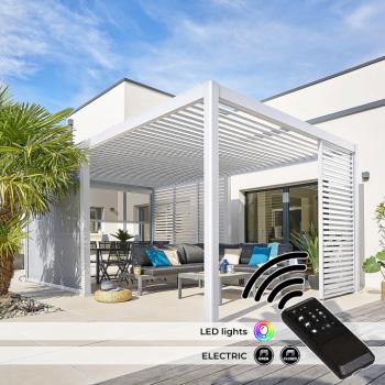 Kerti alumínium pavilon elektromos MEGAN 6x3,6 m (fehér) kép