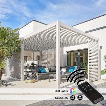 Kerti alumínium pavilon elektromos MEGAN 6x3 m (elefántcsont) kép