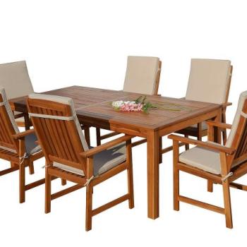 Kerti garnitúra akác ENGLAND 1+6 (200 cm) kép