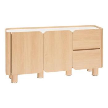 Komód 160,5 cm, 2 ajtó - 2 fiók, fa, márvány mintás - CUBO kép